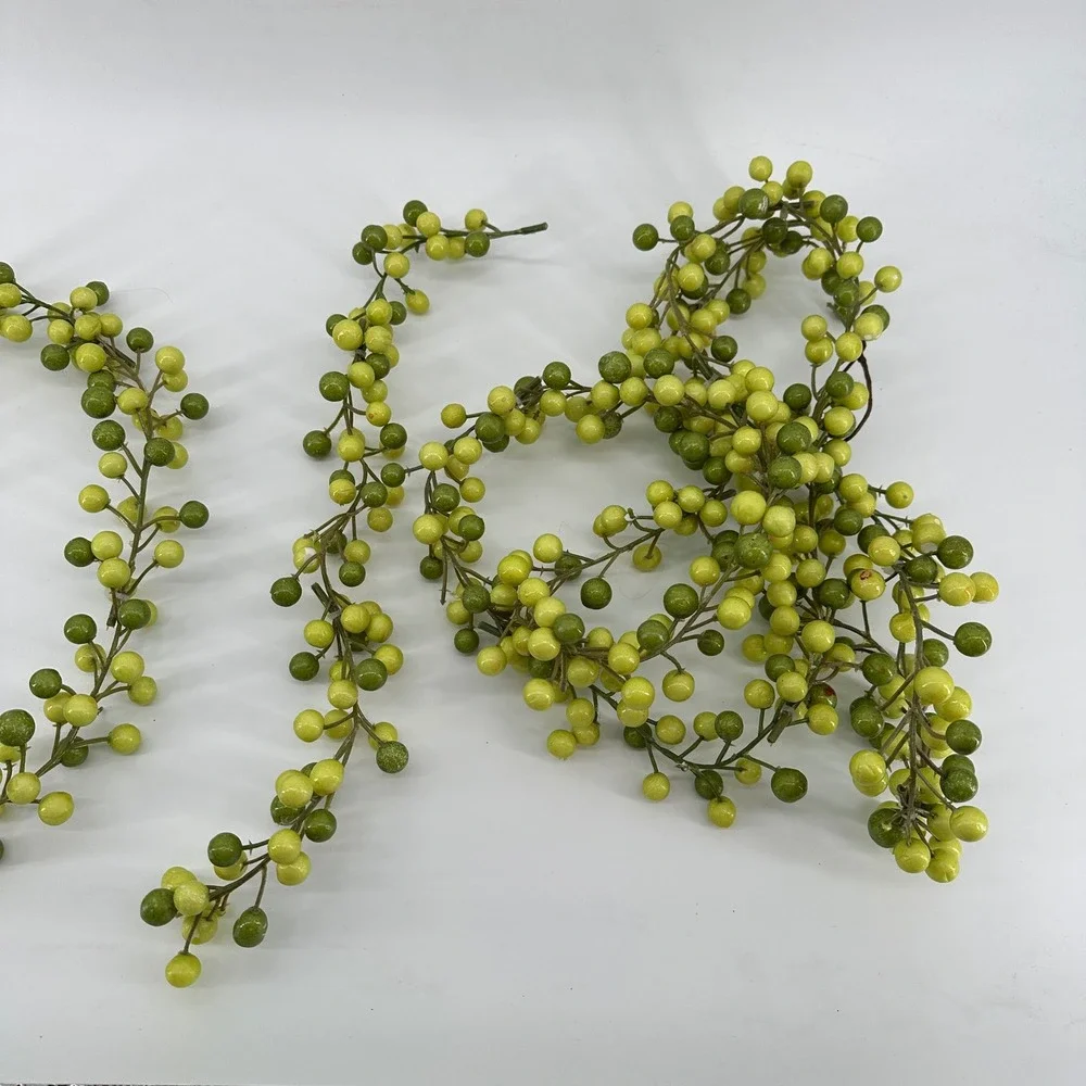 Green Berry Garland Artificial Vine Faux Floral String Twig Holiday Decor